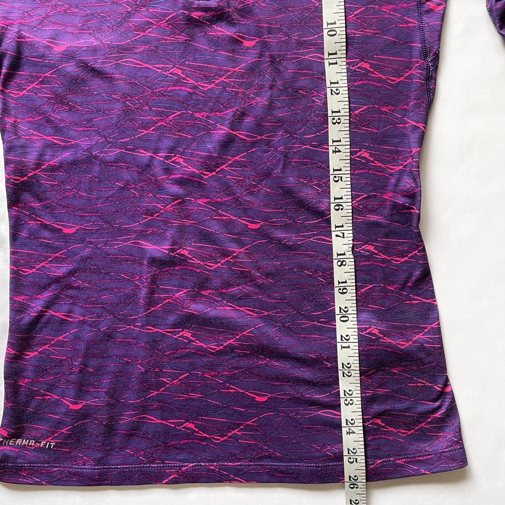 NIKE Womens Small Pullover Therma Fit Athletic Slim Purple 1/4 Zip Thumb Holes - Picture 7 of 9
